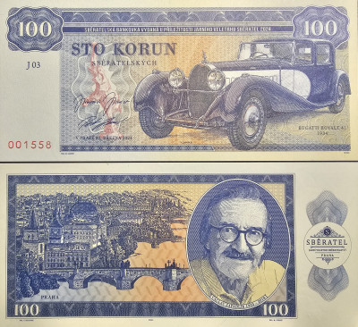100 korun 2024 Zapadlík J - Bugatti Royale 41 r.v.1934 - SÉRIE J03
